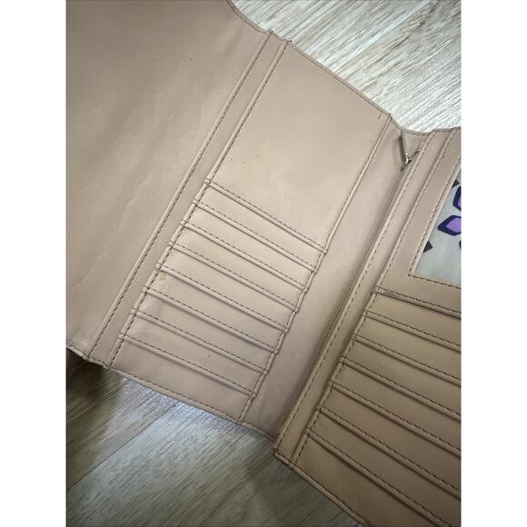 GUESS Los Angeles Women’s Leather Large Wallet Mirrored Hula GIRL Orange Y2K - Picture 8 of 8